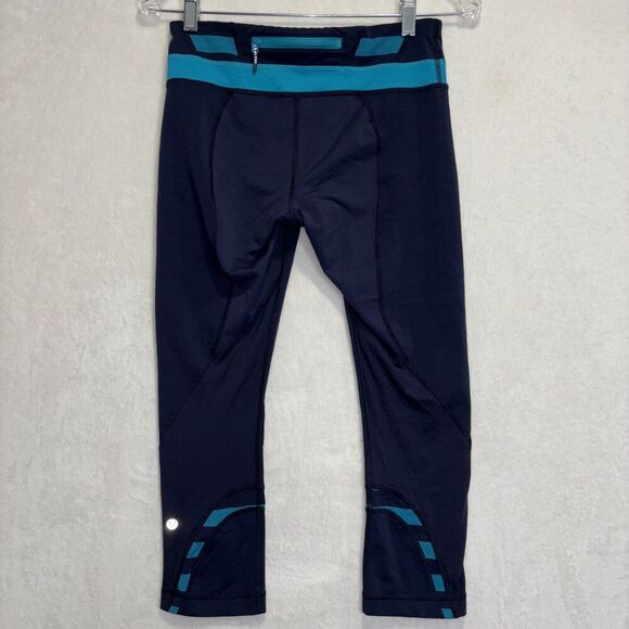 Lululemon Run Inspire Crop II Inkwell Quilt Winter Micro Macro Stripe Surge 6 - Picture 7 of 14